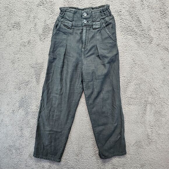 Free People Pants Womens Size 0 Black High Waist Pleated Tapered Leg Pant - Picture 1 of 10